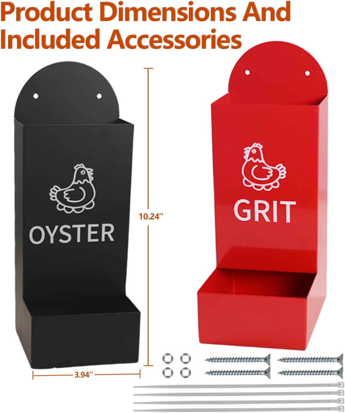 Chicken Oyster Shell Feeder and Grit Feeder Metal Chicken Feeder Chicken coop Accessories Automatic Chicken Feeder