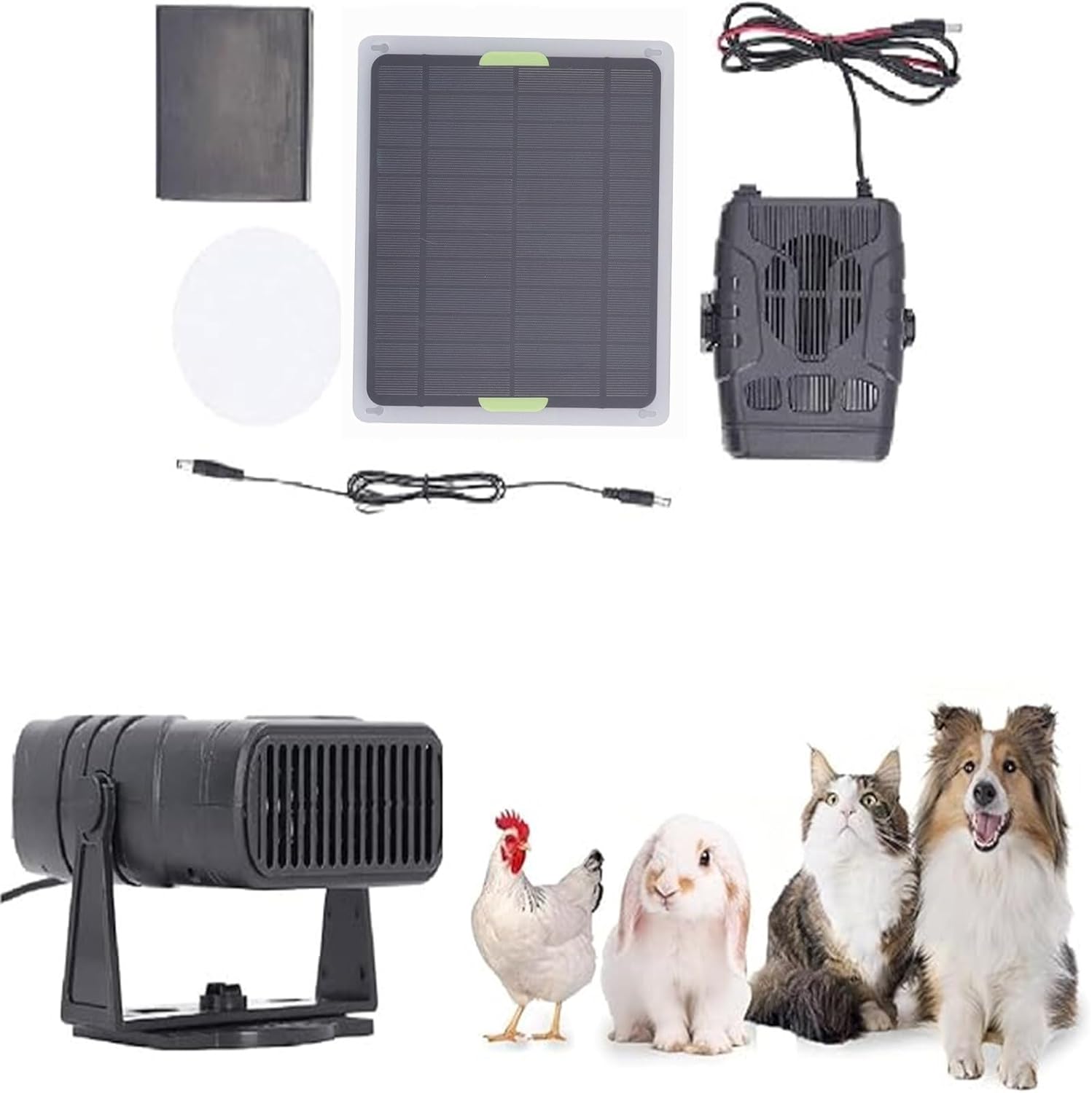 Chicken Coop Heater for Winter, Solar Powered Heater, Solar Heater for Chicken Coop Home Car Greenhouse, Solar Panel Heater with Overheating Protection for Chicken Kitten Puppy Pets