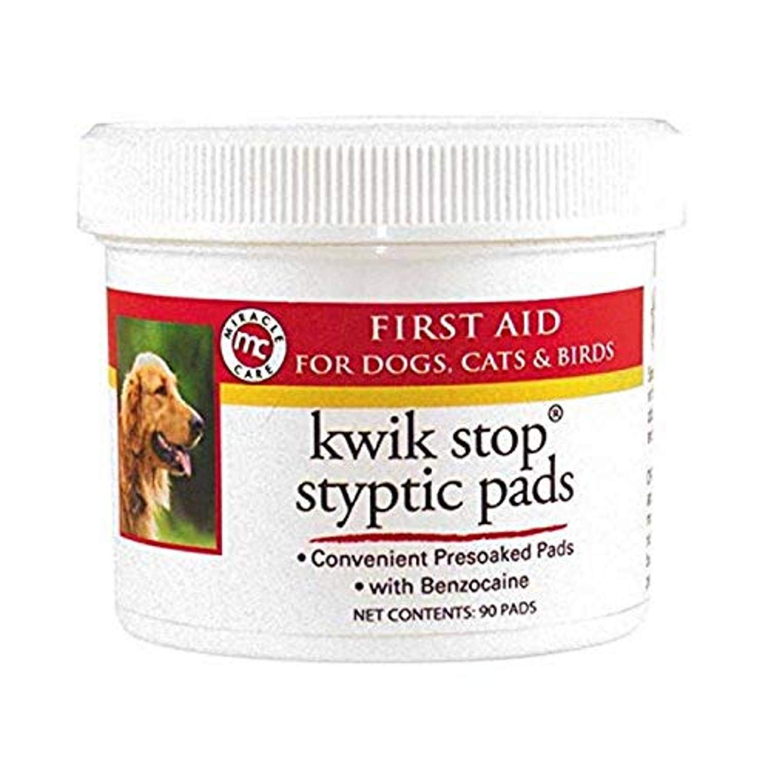 Miracle Care Kwik Stop Styptic Powder For Dogs, Cats and Birds, 0.5 Ounce, Fast Acting Blood Stop Powder with Pain Relieving Benzocaine