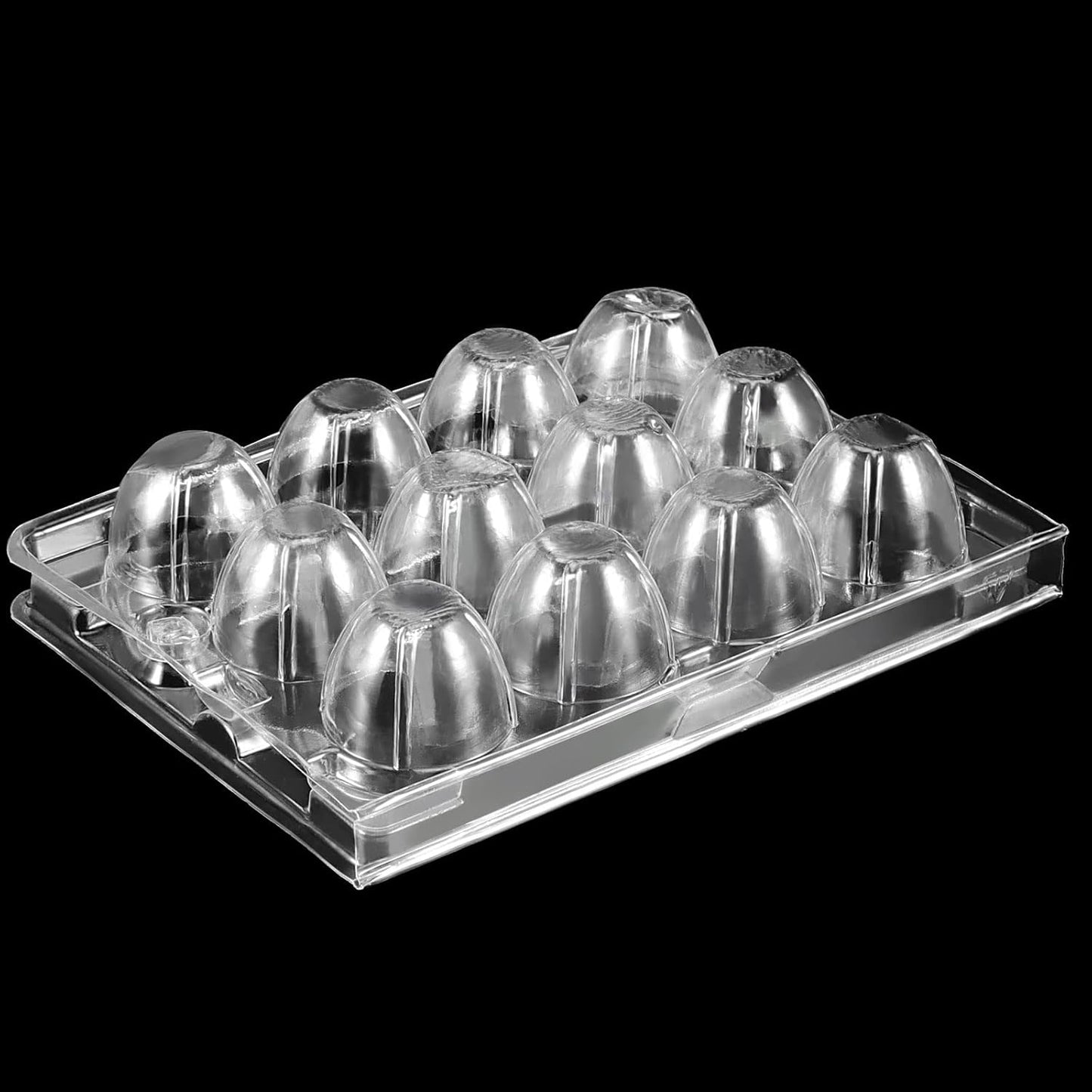 SINJEUN 150 Pack 12 Grids Clear Quail Egg Carton, Mini Plastic Quail Egg Storage Holder with Lid, Stackable Quail Eggs Bulk Carton Trays for Pheasant Pigeon Eggs