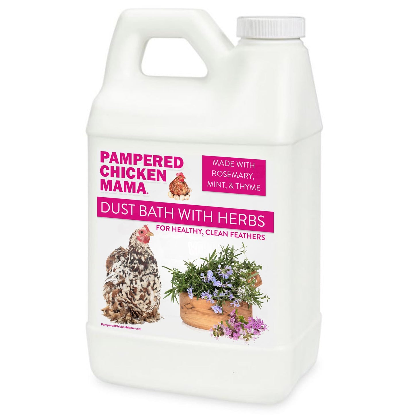 Pampered Chicken Mama 6 lb Dust Bath with Organic Herbs & Essential Oils for Chickens, Quail, & Poultry | Dust Bath for Chickens to Keep Feathers Clean & Healthy
