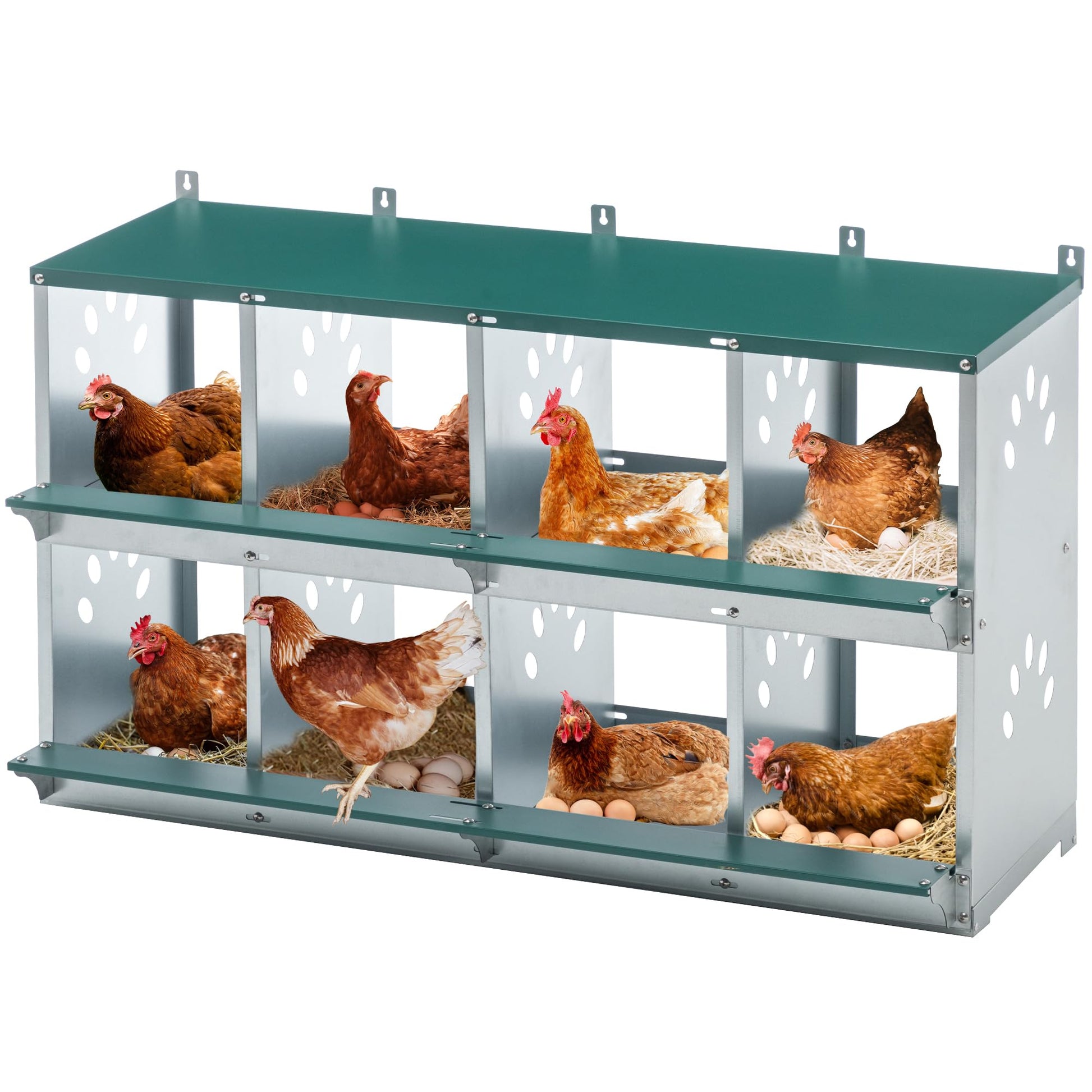 Outdoor Wooden Chicken Coop for 10 Chickens,Large Hen House Poultry Habitat Pet Hutch Run Cage with 2 Chicken Nesting Boxes,Walk in Chicken Coops Run W/Ramp and Run,Waterproof Roof,(80"×82"×69")