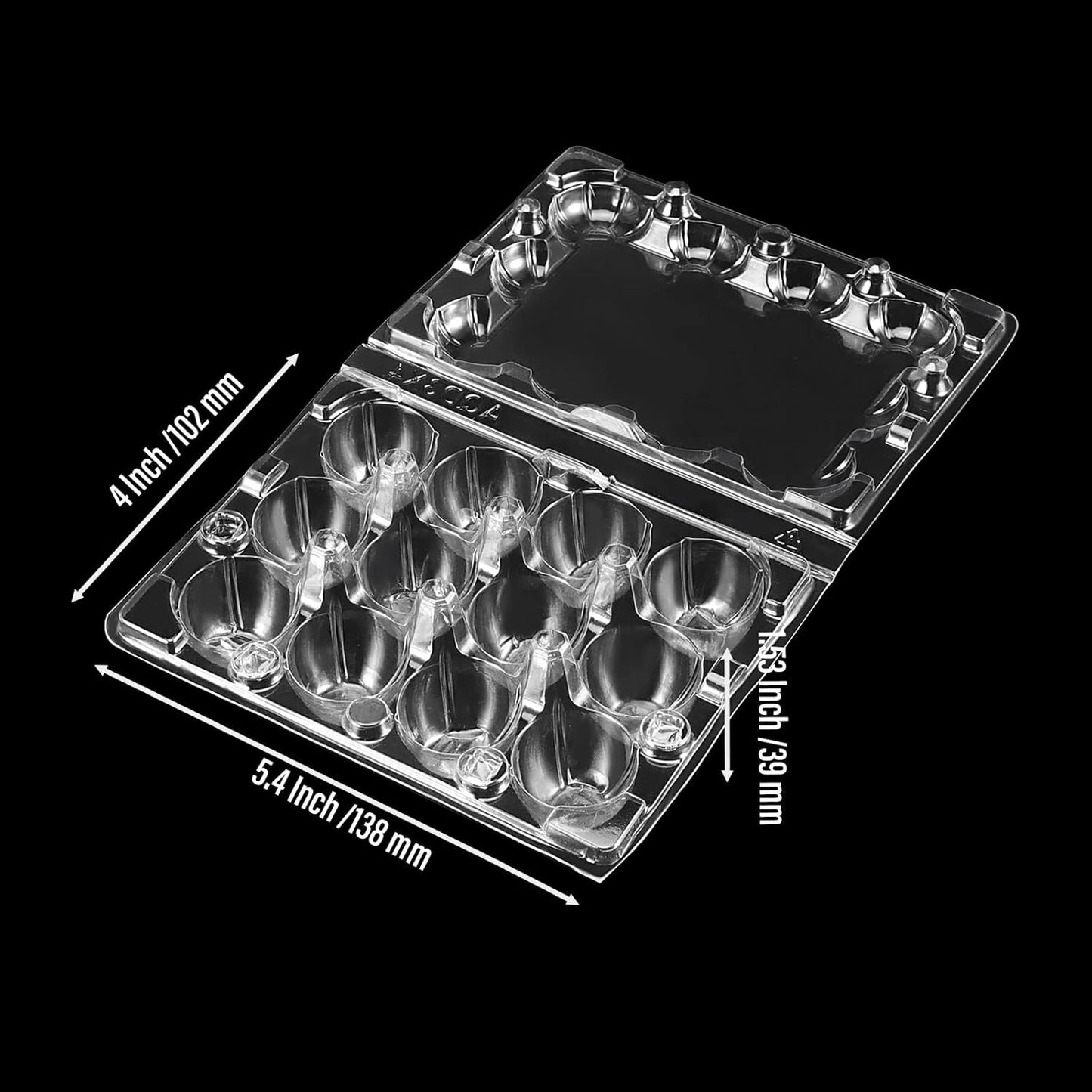 SINJEUN 150 Pack 12 Grids Clear Quail Egg Carton, Mini Plastic Quail Egg Storage Holder with Lid, Stackable Quail Eggs Bulk Carton Trays for Pheasant Pigeon Eggs