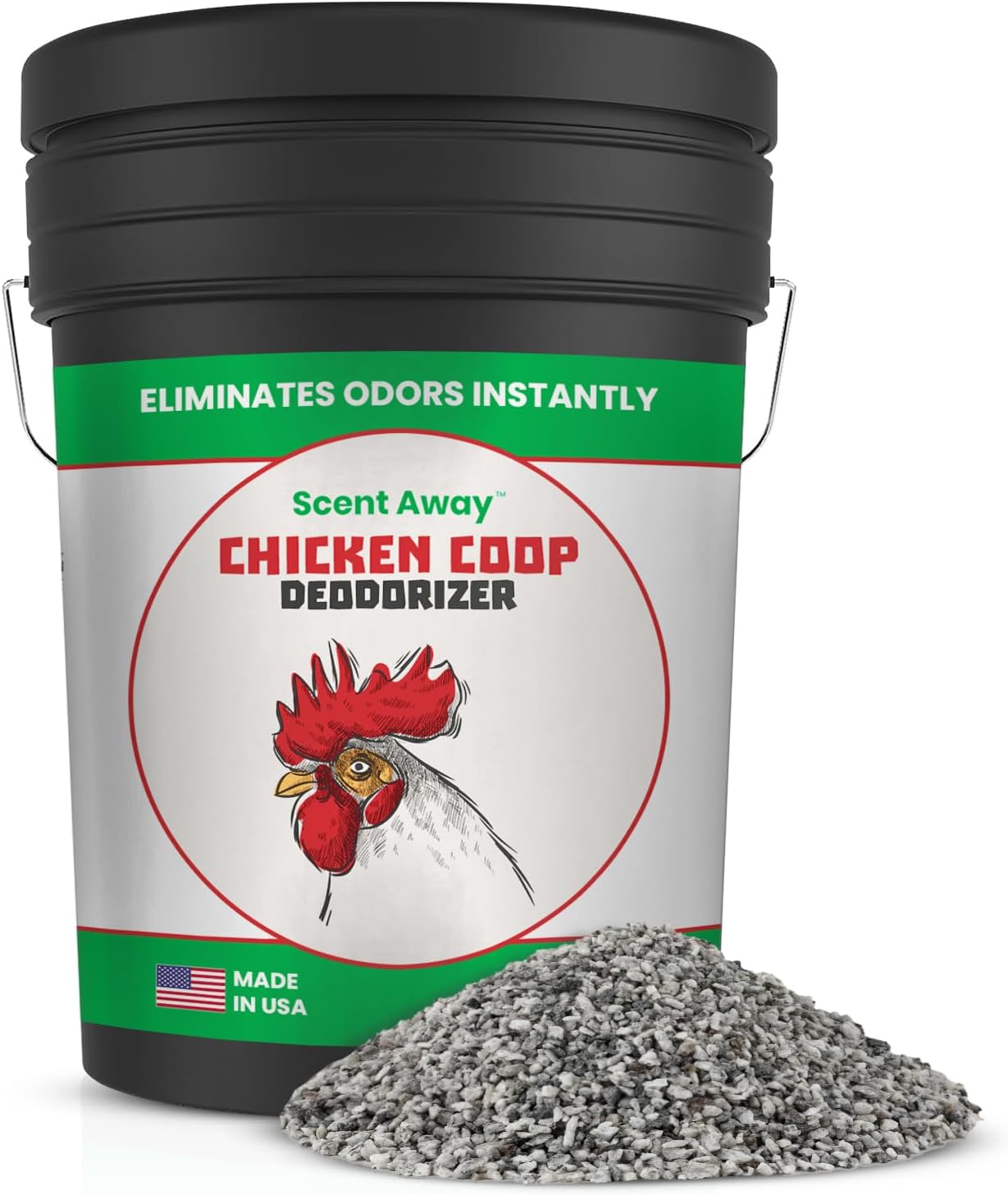 Chicken Coop Deodorizer | Coop Refresher | Fragrance-Free Bedding | Active Carbon and Zeolite Combo Eliminates Odors | 25lbs. (11.34kg)