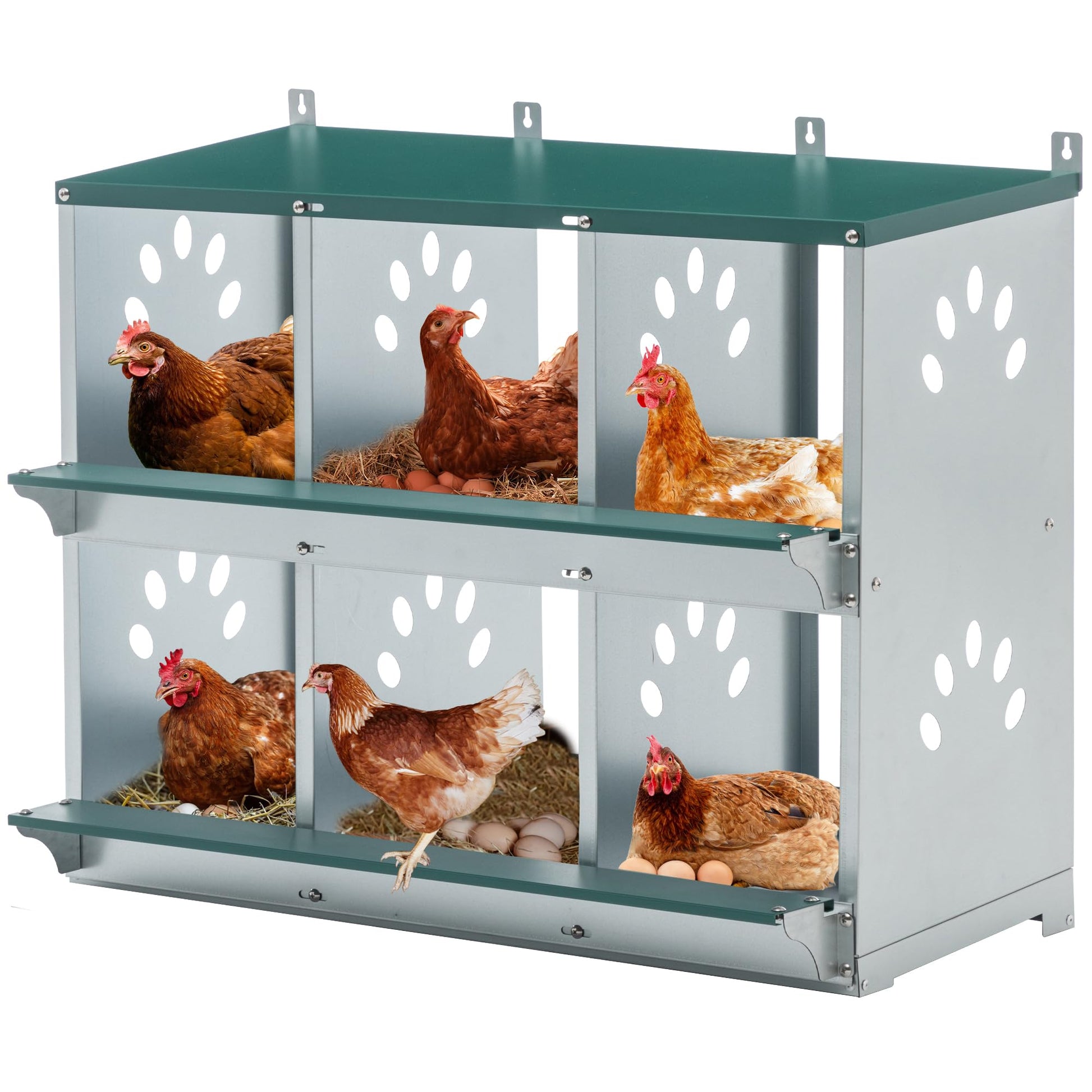 Outdoor Wooden Chicken Coop for 10 Chickens,Large Hen House Poultry Habitat Pet Hutch Run Cage with 2 Chicken Nesting Boxes,Walk in Chicken Coops Run W/Ramp and Run,Waterproof Roof,(80"×82"×69")