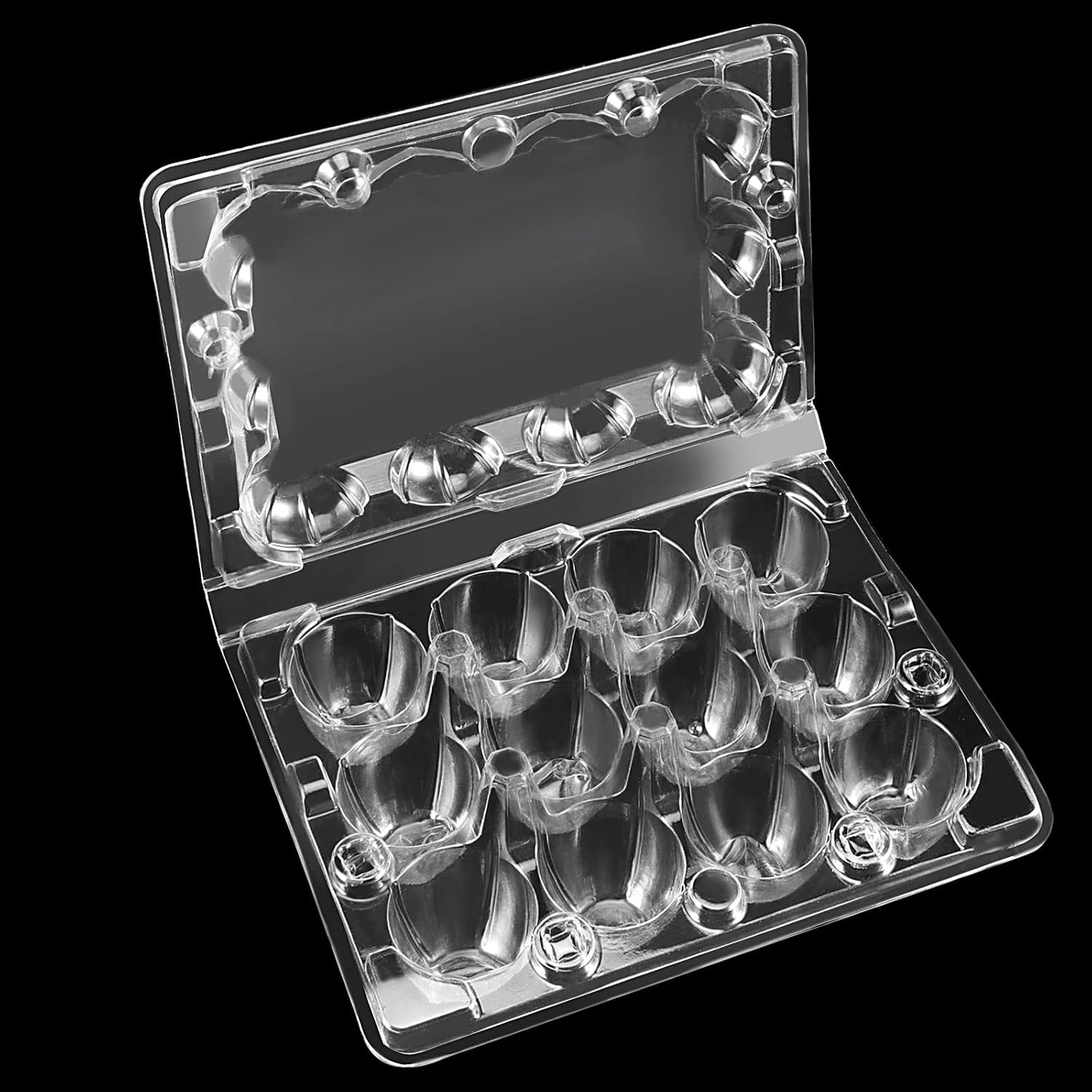 SINJEUN 150 Pack 12 Grids Clear Quail Egg Carton, Mini Plastic Quail Egg Storage Holder with Lid, Stackable Quail Eggs Bulk Carton Trays for Pheasant Pigeon Eggs