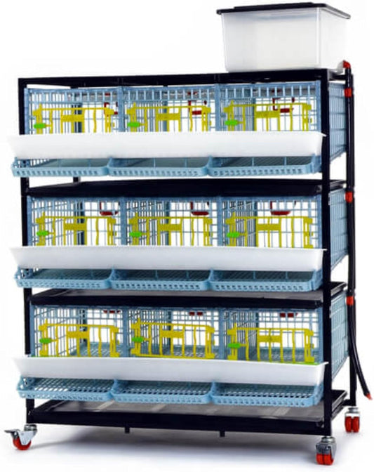 Quail Breeding Cage Indoor: 3 Layer Stackable Quail Coop, Easy Clean, Rust-Free, Easy Egg Collection (2024 Upgrades: Longer Waste Trays, Removable Middle Walls) Cimuka by Hatching Time (Traditional)