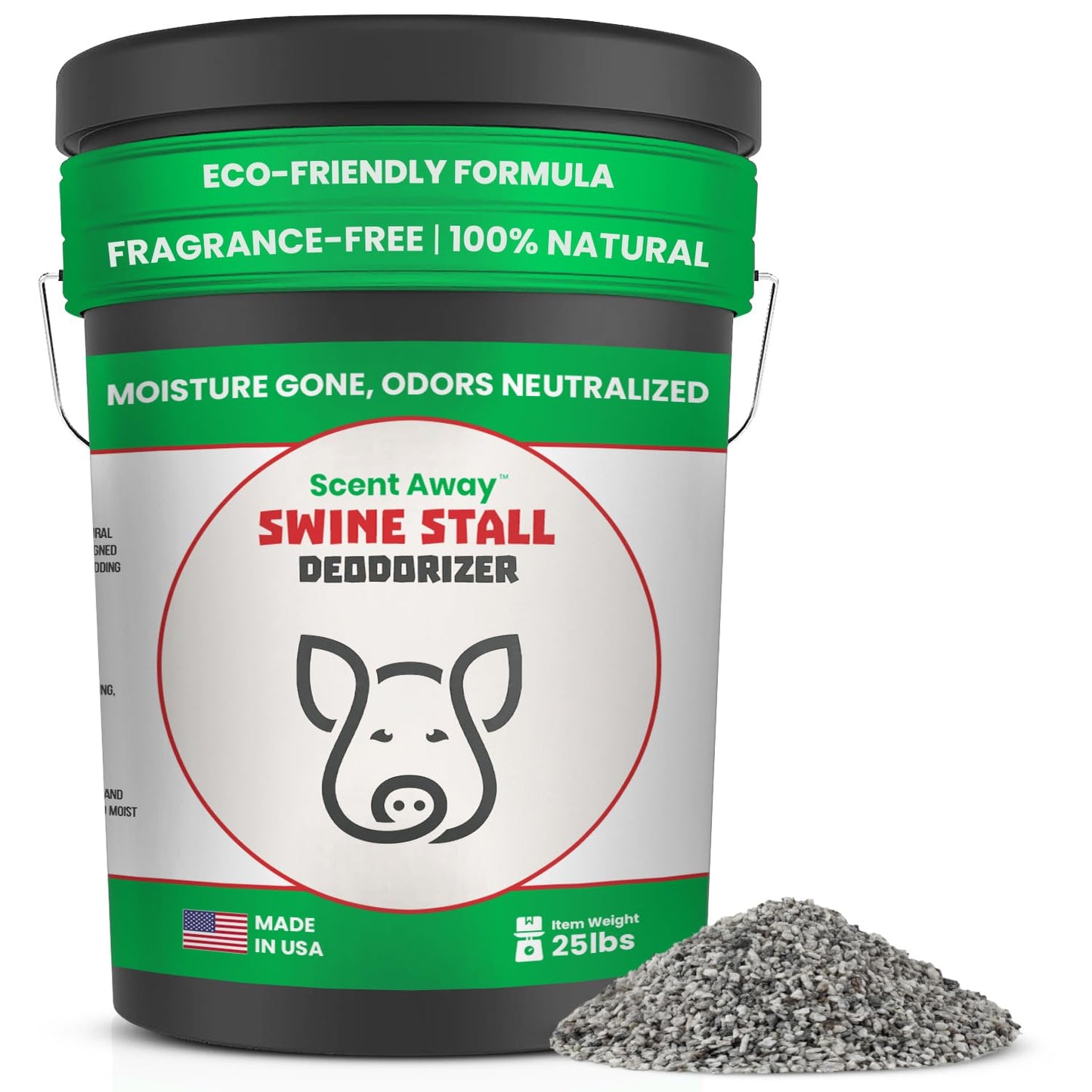 Chicken Coop Deodorizer | Coop Refresher | Fragrance-Free Bedding | Active Carbon and Zeolite Combo Eliminates Odors | 25lbs. (11.34kg)