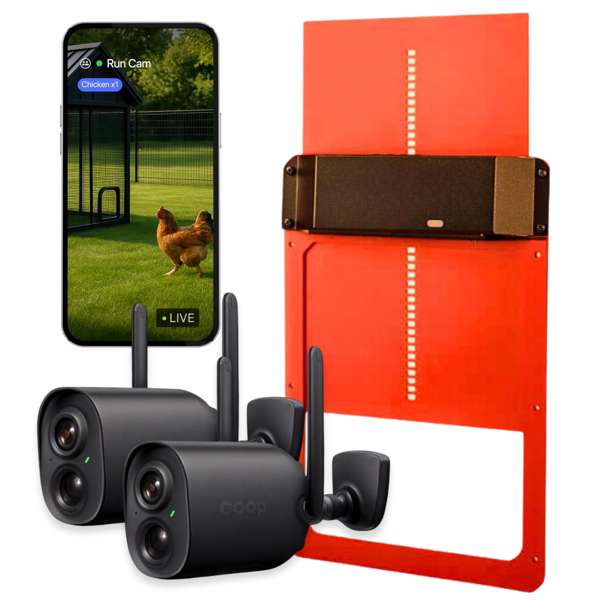 Coop Smart WiFi Chicken Camera โ 1080p HD, Night Vision, AI Predator Alerts, iOS Only, Battery + Solar Option, Outdoor Waterproof Security Cam Monitoring & Egg Watch