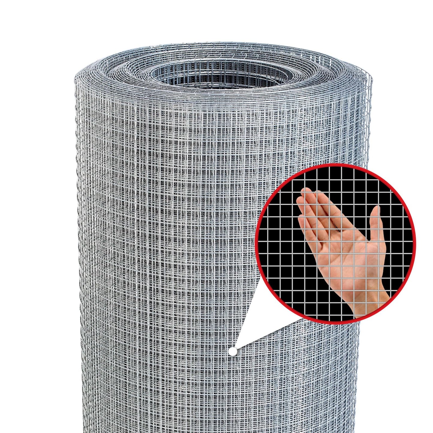 Hardware Cloth,1/2inch 48inx100ft 19 Gauge,Double-Layer Hot-Dip Galvanizing After Welding,Chicken Wire Fence Wire Mesh Fence Poultry Netting Garden Fence Tree Guard Rolls