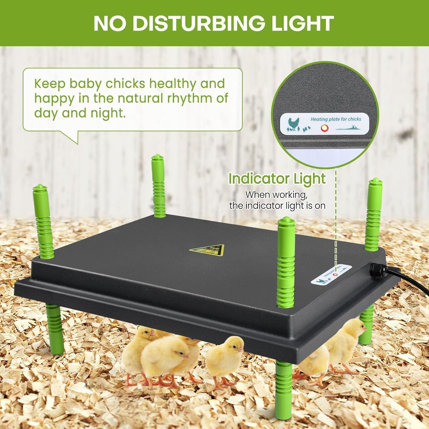 Chick Brooder Heater Plate, 12"x16" Warmer Brooder Plate for Chicks with Adjustable Height & Temperature Display, 30W Temperature Control Brooder Heating Plate for 40 Baby Chicks Duck