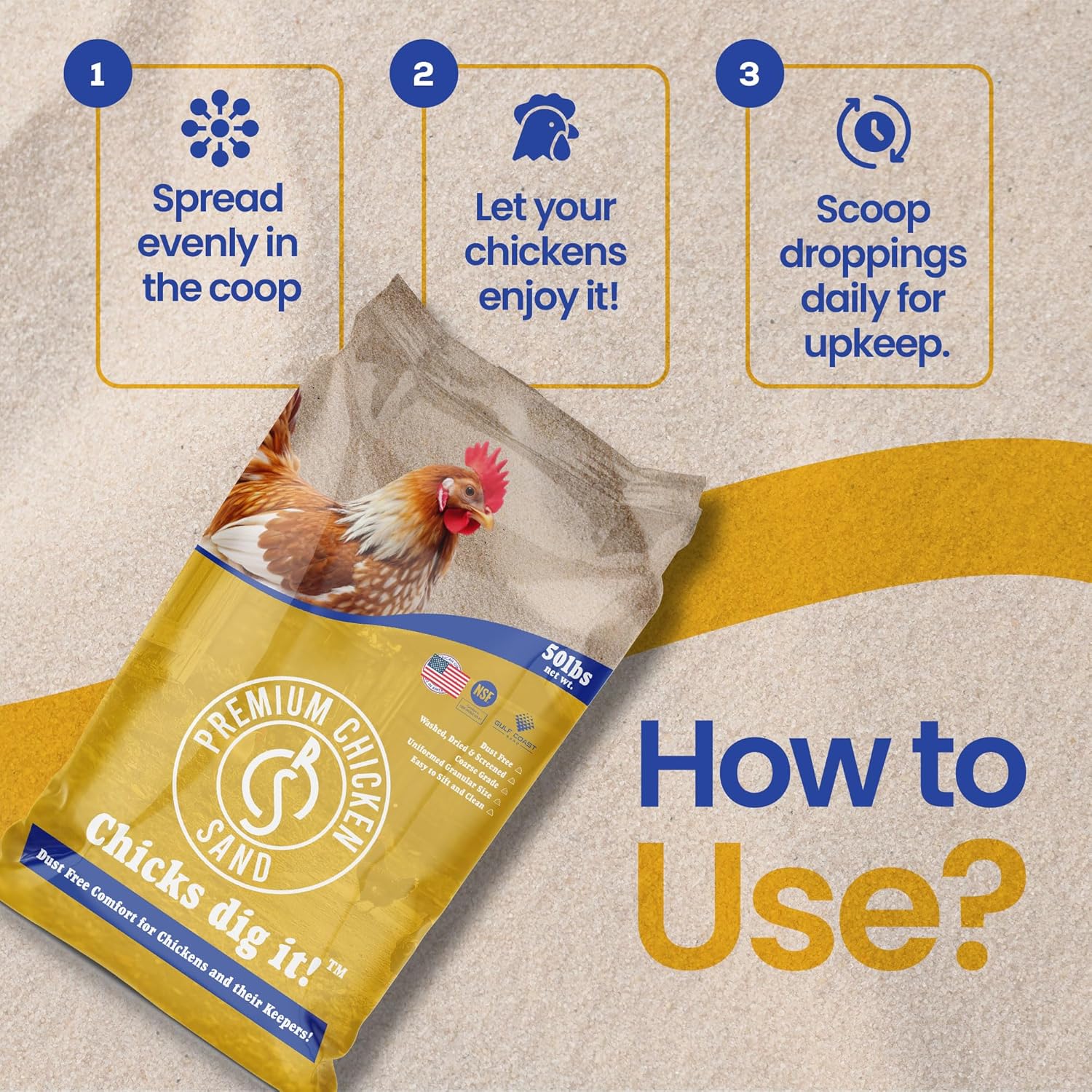 50 lb Bag Odor Eliminating Bedding for Chicken Coops, Nesting Boxes & Runs